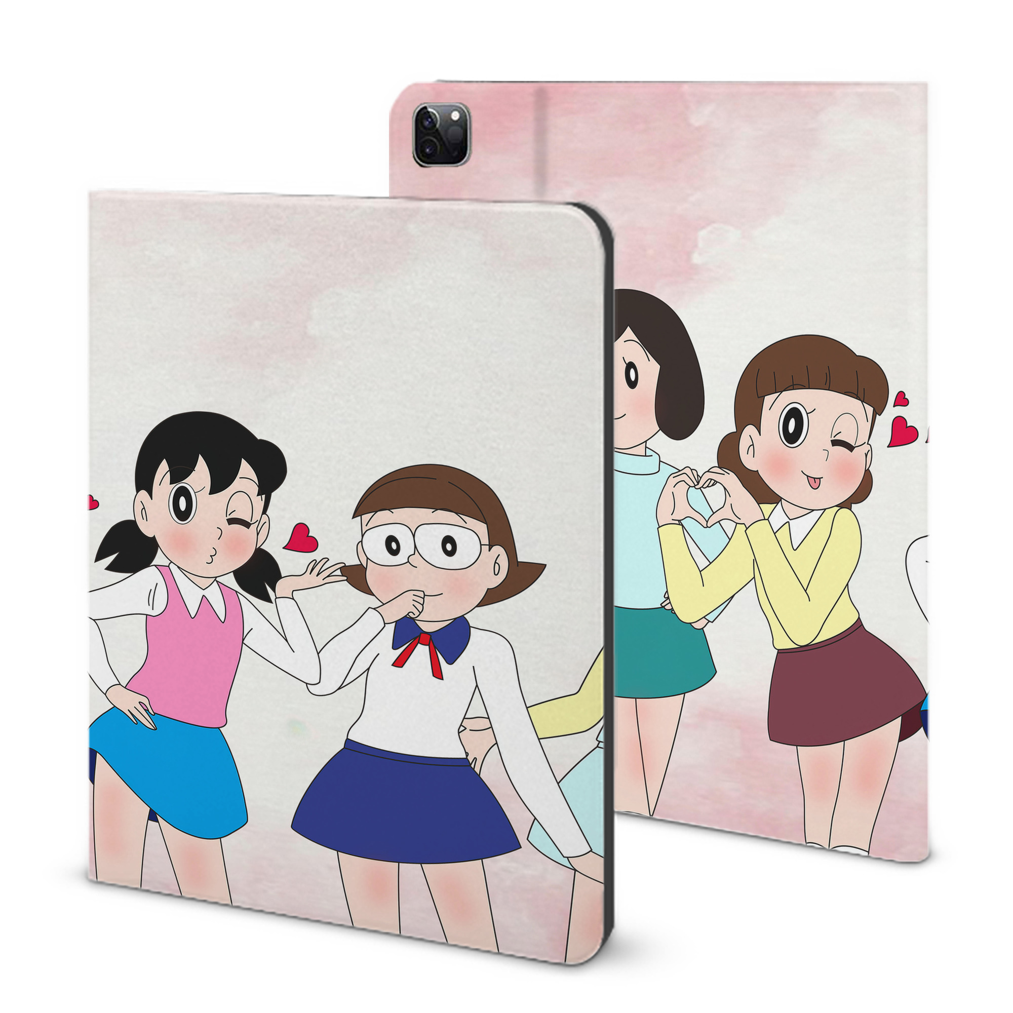 （画像用） ドラえもん Doraemon IPad ケース ブック型 PUレザー TPU 耐衝撃 軽量 薄型 ペン収納なし 全面保護 IPad 各モデル対応